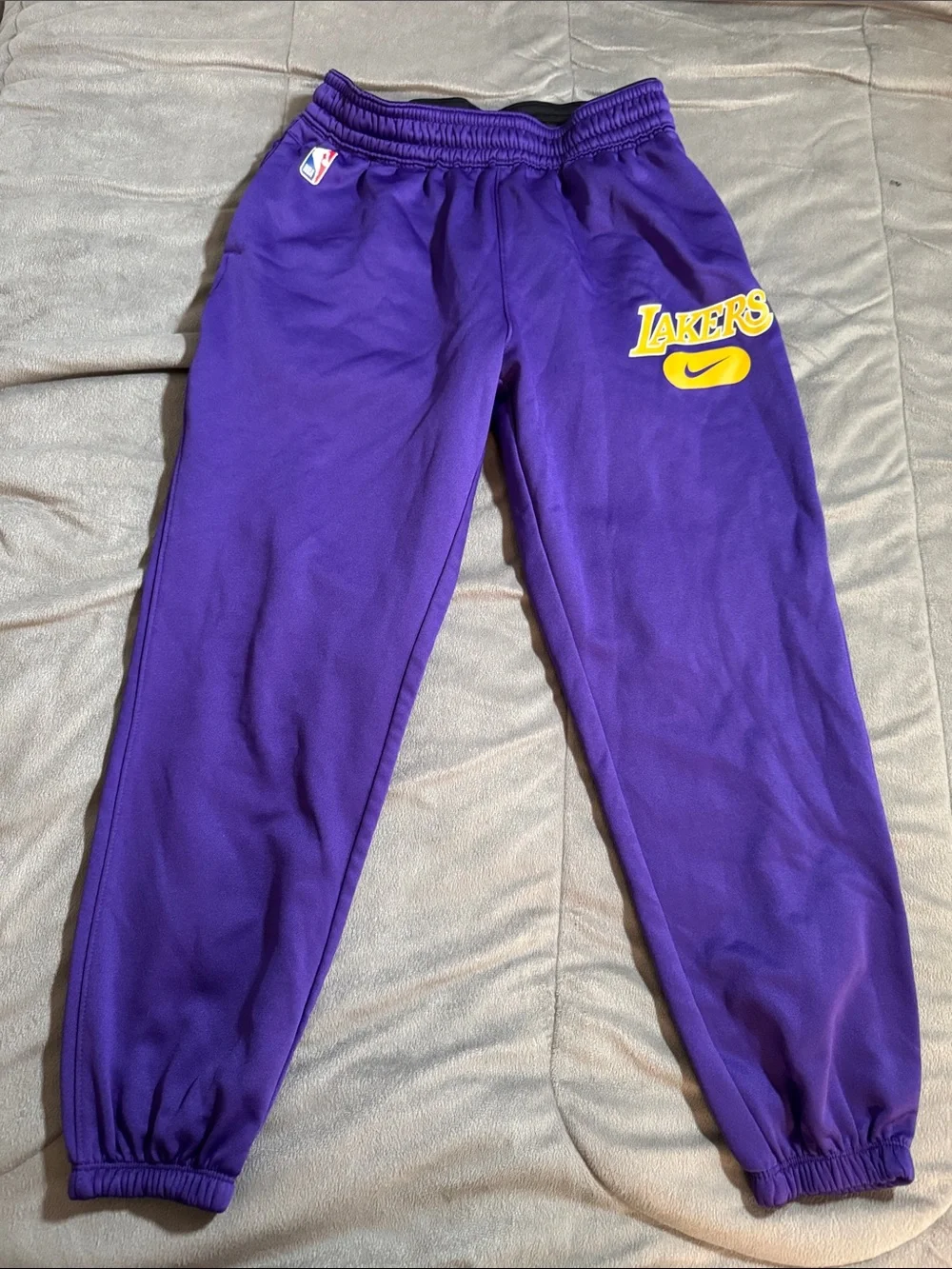 Nike youth Purple Lakers Logo Kids Sweatpants unisex Sz L 14/16
